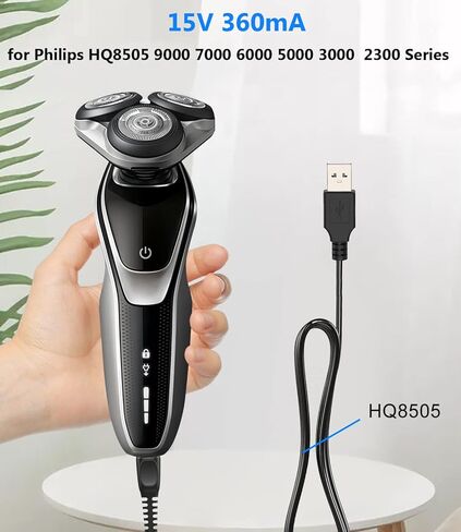شاحن ماكينة حلاقة كهربائية لسلسلة Philips-Norelco HQ8505 7000 5000 3000 وماكينة حلاقة Oneblade QP2520، شاحن هاتكر، سلك طاقة 5521، استبدال 5 فولت لجميع أنواع ماكينات قص الشعر الكهربائية، سلك شاحن in Kuwait