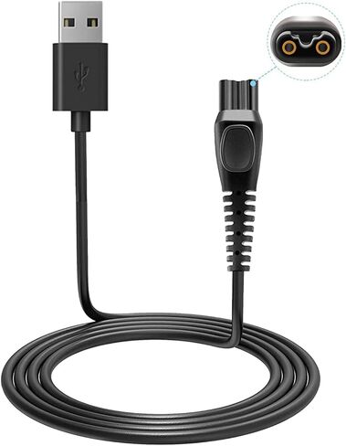 شاحن ماكينة حلاقة كهربائية لسلسلة Philips-Norelco HQ8505 7000 5000 3000 وماكينة حلاقة Oneblade QP2520، شاحن هاتكر، سلك طاقة 5521، استبدال 5 فولت لجميع أنواع ماكينات قص الشعر الكهربائية، سلك شاحن in Kuwait