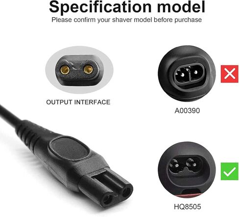 شاحن ماكينة حلاقة كهربائية لسلسلة Philips-Norelco HQ8505 7000 5000 3000 وماكينة حلاقة Oneblade QP2520، شاحن هاتكر، سلك طاقة 5521، استبدال 5 فولت لجميع أنواع ماكينات قص الشعر الكهربائية، سلك شاحن in Kuwait