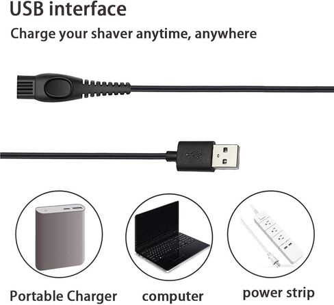 Shaver Power Cord for Philips-Norelco HQ8505 Norelco 7000 5000 3000 Series Shaver USB Charger Line 5V Replacement Charger Cord in Saudi Arabia