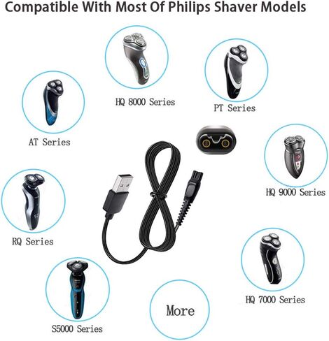 Shaver Power Cord for Philips-Norelco HQ8505 Norelco 7000 5000 3000 Series Shaver USB Charger Line 5V Replacement Charger Cord in Saudi Arabia