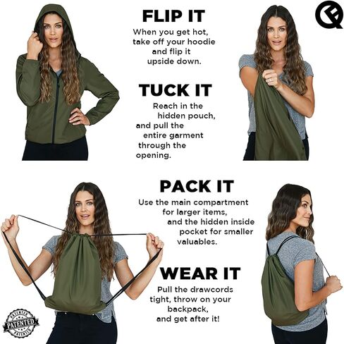 Quikflip 2-in-1 Reversible Backpack Jacket (As Seen on Shark Tank) Unisex Dryflip Windbreaker in Saudi Arabia