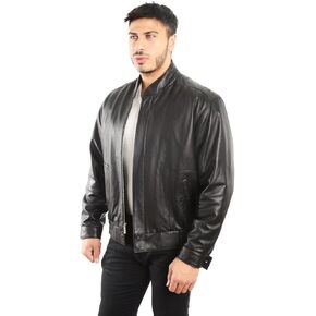 REED EST. 1950 Men's Coat Genuine Lambskin Leather Stand UP Collar S5Z Bomber Jacket in Kuwait
