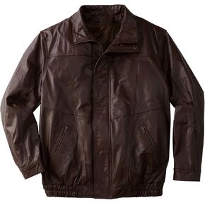 KingSize Men's Big & Tall Leather Bomber Jacket in Saudi Arabia