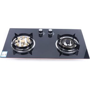 Natural Gas Cooktop Tempered Glass Double Burners Stove with Anti-tempering Protection, Left 4.2kw Right 5.2kw, Strong Flame in Saudi Arabia
