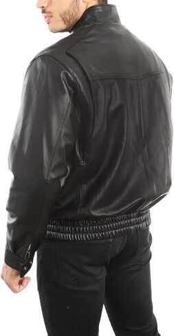 REED EST. 1950 Men's Coat Genuine Lambskin Leather Stand UP Collar S5Z Bomber Jacket in Kuwait