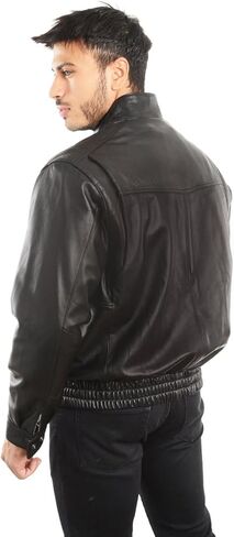 REED EST. 1950 Men's Coat Genuine Lambskin Leather Stand UP Collar S5Z Bomber Jacket in Kuwait