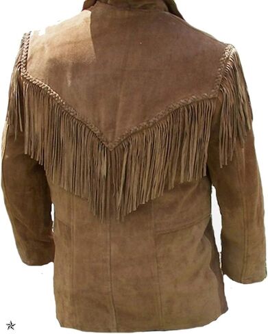 Native American Jacket Genuine Suede Leather Jacket with Fringe Cowboy Western Stylish Coat in Saudi Arabia