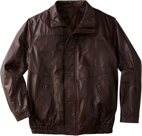 KingSize Men's Big & Tall Leather Bomber Jacket in Saudi Arabia