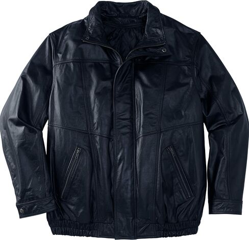 KingSize Men's Big & Tall Leather Bomber Jacket in Saudi Arabia