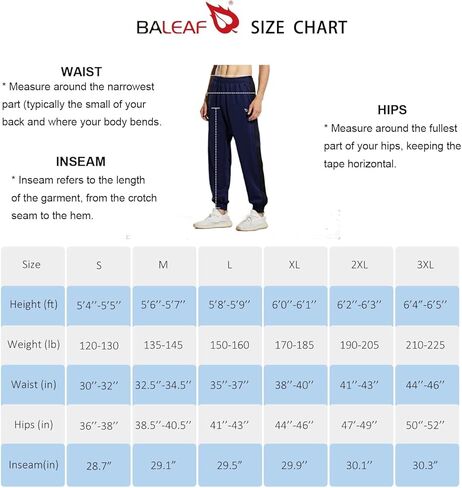 BALEAF Men's Tear Away Basketball Pants Loose Fit Active Sweatpants Casual Workout Track Pants in Kuwait