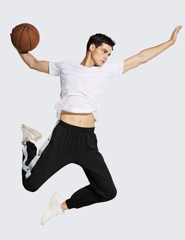 BALEAF Men's Tear Away Basketball Pants Loose Fit Active Sweatpants Casual Workout Track Pants in Kuwait