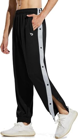BALEAF Men's Tear Away Basketball Pants Loose Fit Active Sweatpants Casual Workout Track Pants in Kuwait