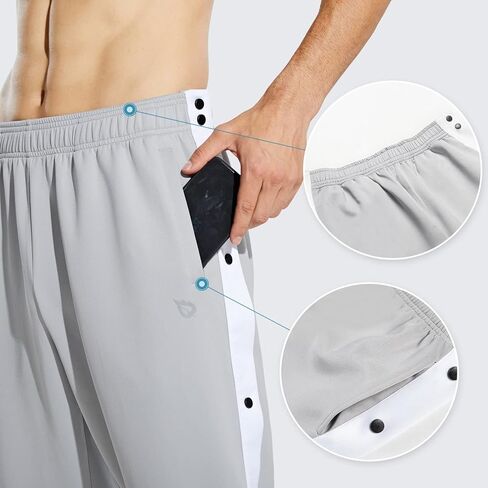BALEAF Men's Tear Away Basketball Pants Loose Fit Active Sweatpants Casual Workout Track Pants in Saudi Arabia