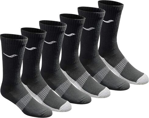 Saucony mens Multi-pack Mesh Ventilating Comfort Fit Performance Crew Socks in Saudi Arabia