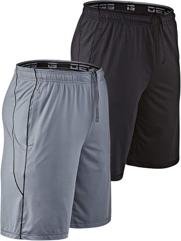 DEVOPS Men's 2-Pack Loose-Fit 10" Workout Gym Shorts with Pockets in Saudi Arabia