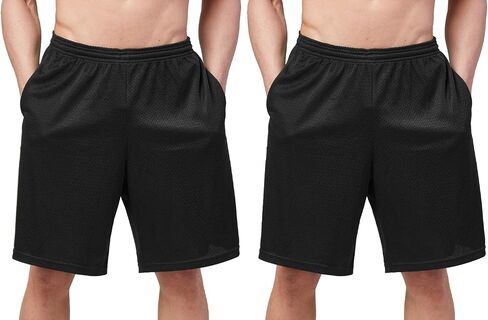 DEVOPS Men's 2-Pack Loose-Fit 10" Workout Gym Shorts with Pockets in Saudi Arabia