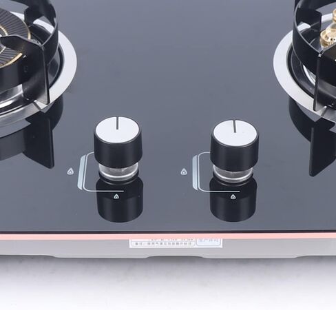 Natural Gas Cooktop Tempered Glass Double Burners Stove with Anti-tempering Protection, Left 4.2kw Right 5.2kw, Strong Flame in Saudi Arabia