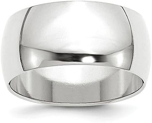 Solid 10k White Gold 10mm Men's Plain Classic Dome Wedding Band Ring in Saudi Arabia