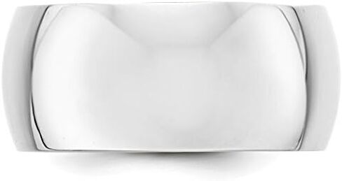 Solid 10k White Gold 10mm Men's Plain Classic Dome Wedding Band Ring in Saudi Arabia