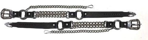 Biker Boots Boot Chains Brown Topgrain Cowhide Leather with 2 Steel Chains in Kuwait