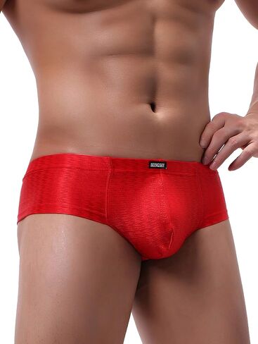 IKINGSKY Men's Shining Cheeky Boxer Briefs Sexy Mini Cheek Thong Underwear Stretch Brazilian Back Mens under Panties in Saudi Arabia
