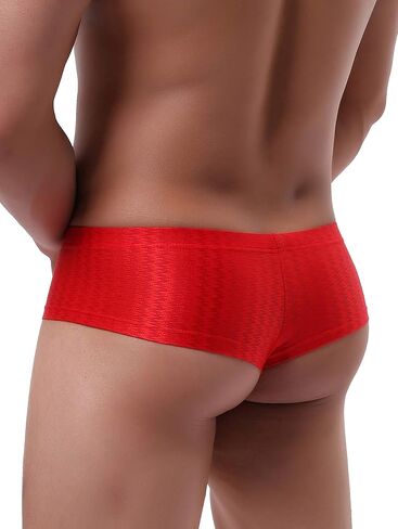 IKINGSKY Men's Shining Cheeky Boxer Briefs Sexy Mini Cheek Thong Underwear Stretch Brazilian Back Mens under Panties in Saudi Arabia