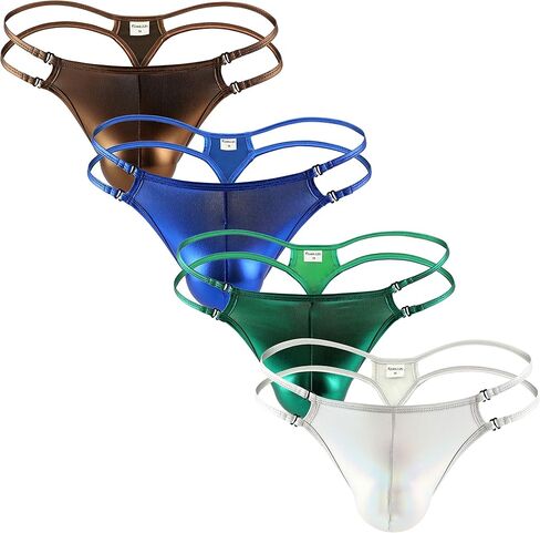 Swbreety Men's Shiny Metallic G-String Thong T-Back Jockstrap Sexy Underwear in Saudi Arabia