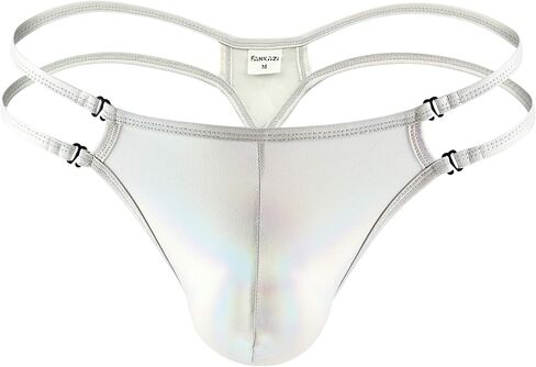 Swbreety Men's Shiny Metallic G-String Thong T-Back Jockstrap Sexy Underwear in Saudi Arabia