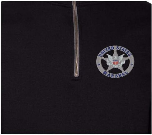 ALLNTRENDS Adult Zip Collar Sweatshirt U.S Marshals Embroidered USA Service Top in Kuwait