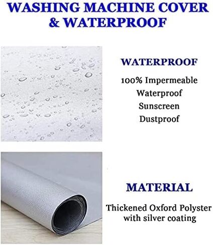 Supreme Covers Portable Washing Machine Cover for Top Load Machines Durable Oxford Polyester - Washer and Dryer Covers for Sheds, Garages, Balcony Covers (Medium 20.8" x 21.6" x 35.4", Blue) in Saudi Arabia
