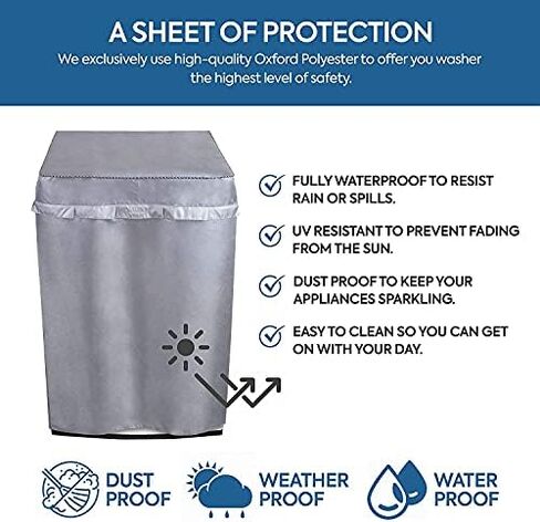 Supreme Covers Portable Washing Machine Cover for Top Load Machines Durable Oxford Polyester - Washer and Dryer Covers for Sheds, Garages, Balcony Covers (Medium 20.8" x 21.6" x 35.4", Blue) in Saudi Arabia