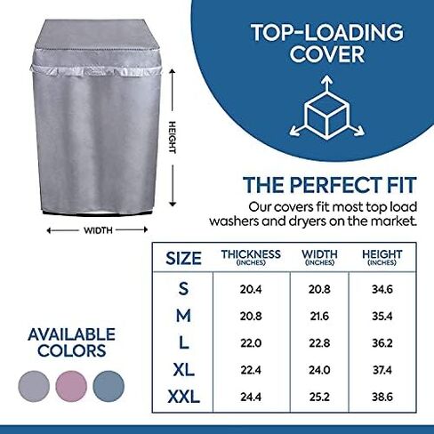 Supreme Covers Portable Washing Machine Cover for Top Load Machines Durable Oxford Polyester - Washer and Dryer Covers for Sheds, Garages, Balcony Covers (Medium 20.8" x 21.6" x 35.4", Blue) in Saudi Arabia