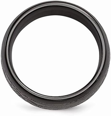 Solid Titanium Men's Domed Laser Patterned 10mm Men's Plain Classic Wedding Band Ring in Saudi Arabia