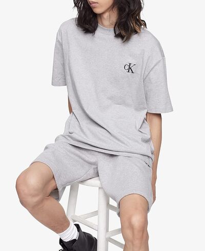 Calvin Klein Men's Monogram Logo Fleece Shorts in Saudi Arabia