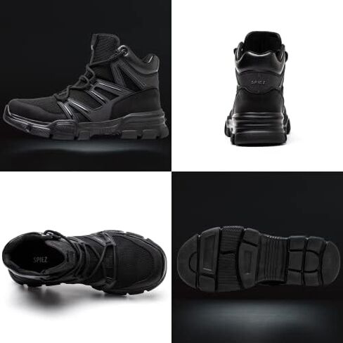 أحذية SPIEZ ذات المقدمة الفولاذية للرجال، أحذية أمان مريحة للرجال مع نعل داخلي مقاوم للثقب، أحذية عمل لأعمال البناء والارتداء اليومي in Kuwait