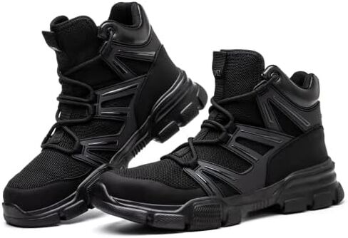 أحذية SPIEZ ذات المقدمة الفولاذية للرجال، أحذية أمان مريحة للرجال مع نعل داخلي مقاوم للثقب، أحذية عمل لأعمال البناء والارتداء اليومي in Kuwait