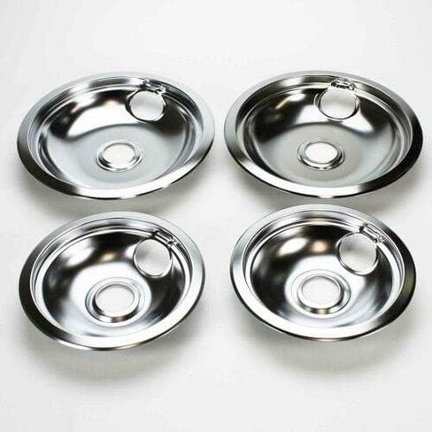 2 X 316048413, 2 X 316048414 Range Drip Pan 8 Inch & 6 Inch Chrome-Replaces AP2124664, PS437595, AP2124665, PS437596, Q000211873, Q000212096, Q000215482, Q215482, Q000211875, Q000212095 in Saudi Arabia