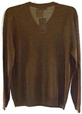 Turnbury Mens V-Neck Merino Blend Cable Pullover Sweater Brick in Saudi Arabia