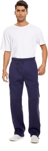 Cargo Sweatpants for Men Heavyweight Fleece Sweat Pants Mens Baggy Pants Joggers with Pockets in Kuwait