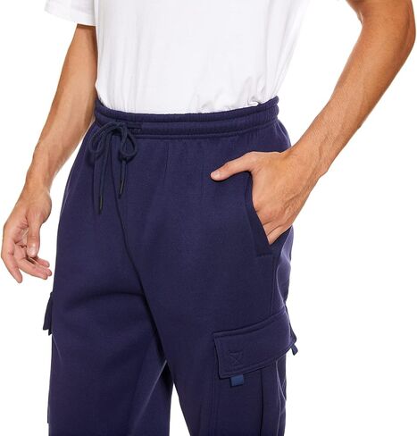 Cargo Sweatpants for Men Heavyweight Fleece Sweat Pants Mens Baggy Pants Joggers with Pockets in Kuwait