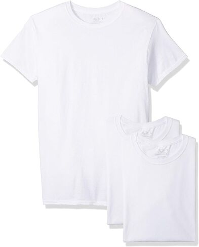 Fruit of the Loom Men's 3-Pack Breathable Crew T-Shirt, White Ice - 5 Pack, Large in Saudi Arabia
