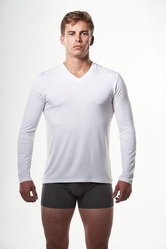 Mr. Davis Men's Long Sleeve Bamboo Viscose Base Layer Undershirt 3 Pack in Kuwait