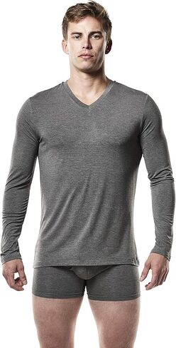 Mr. Davis Men's Long Sleeve Bamboo Viscose Base Layer Undershirt 3 Pack in Kuwait