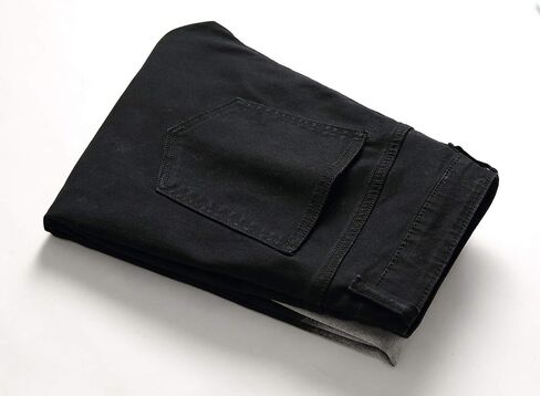 Rayiisuy Men's Black Skinny Jeans with Hole Ripped Distressed Elastic Fashion Rose Embroidery Demin Pants Size 28-38 in Saudi Arabia