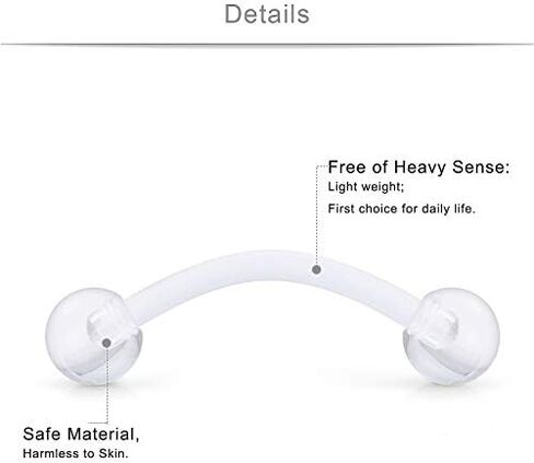 SCERRING 14G أكريليك شفاف Bioflex والفولاذ المقاوم للصدأ منحني الحديد كماشة ثعبان عيون حلقة سحب ثقب التجنيب 16-24 قطعة in Kuwait