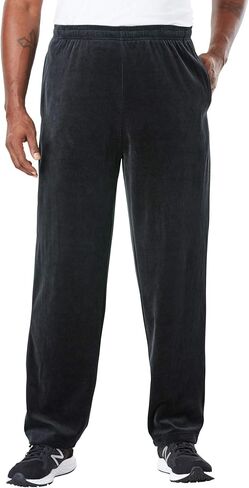 KingSize Men's Big & Tall Velour Open Bottom Pants in Kuwait