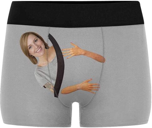 Custom Face Men's Boxer Briefs Underwear Shorts Underpants with Photo Discover a Secret in Kuwait