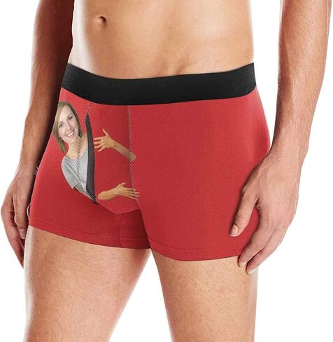 Custom Face Men's Boxer Briefs Underwear Shorts Underpants with Photo Discover a Secret in Kuwait