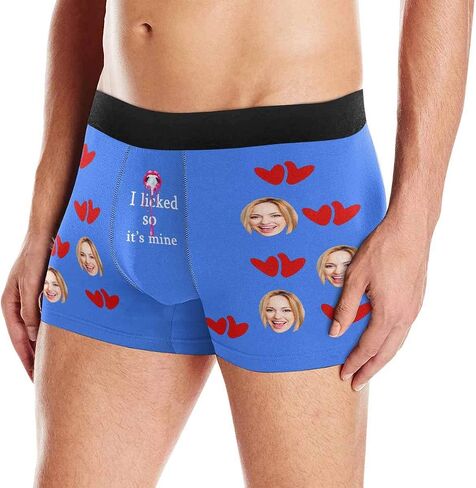 Custom Face Men's Boxer Briefs Underwear Shorts Underpants with Photo Discover a Secret in Kuwait